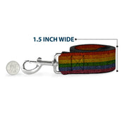 Dog Leash - Burlap Texture Rainbow