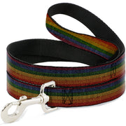 Dog Leash - Burlap Texture Rainbow
