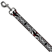 Dog Leash - Corset Lace Up w/Bow Red Plaid/Black