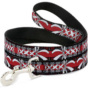 Dog Leash - Corset Lace Up w/Bow Red Plaid/Red