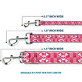 Load image into Gallery viewer, Dog Leash - Cute Skulls w/Checkers Pinks/White
