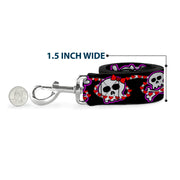 Dog Leash - Cute Skulls w/Hearts