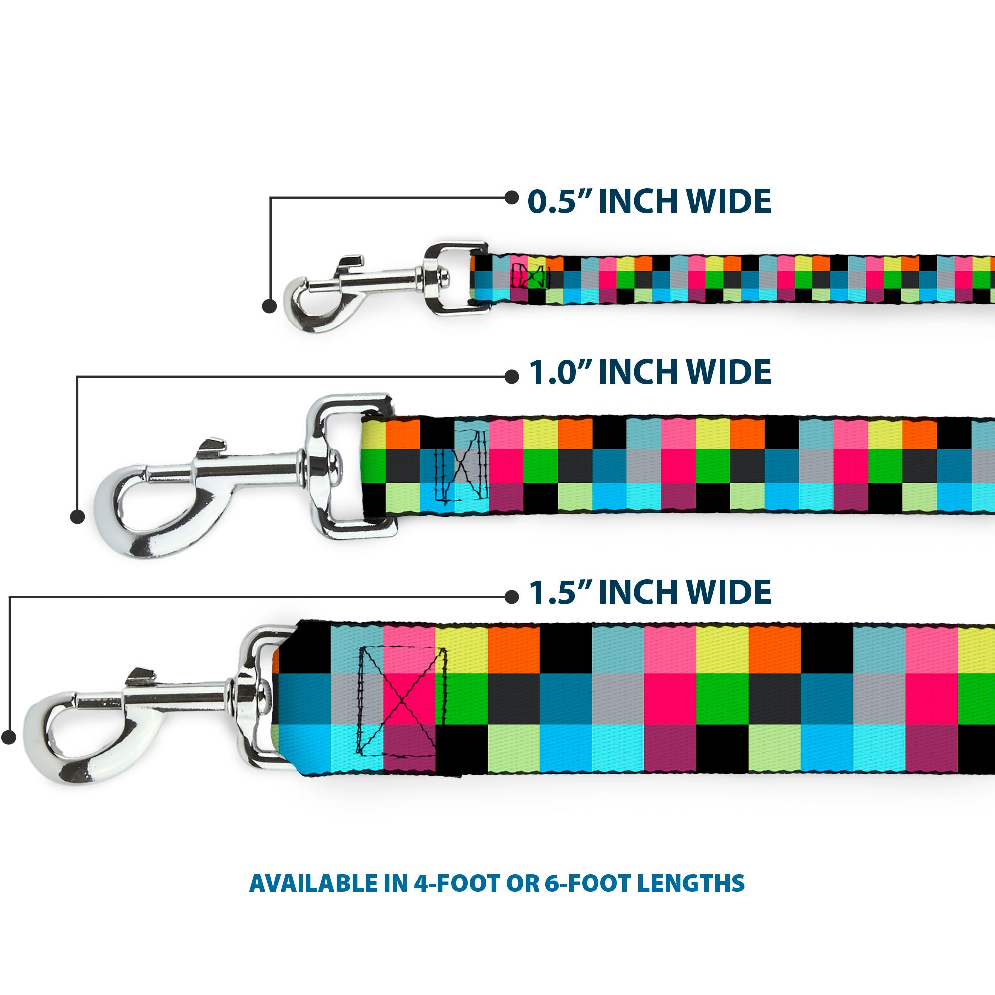 Dog Leash - Checker Bright Pastel