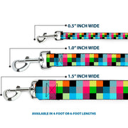 Dog Leash - Checker Bright Pastel