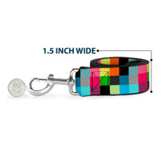 Dog Leash - Checker Bright Pastel