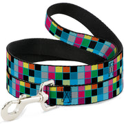 Dog Leash - Checker Bright Pastel w/Outline
