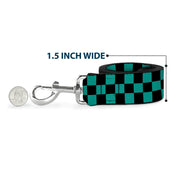 Dog Leash - Checker Black/Teal