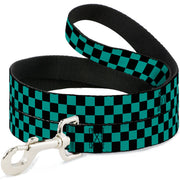Dog Leash - Checker Black/Teal
