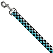 Dog Leash - Checker Black/Ombre Turquoise
