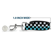 Dog Leash - Checker Black/Ombre Turquoise