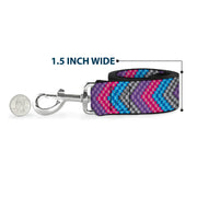 Dog Leash - Chevron Weave Gray/Lavender/Pink/Baby Blue