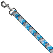 Dog Leash - Chevron Weave Grays/Blues