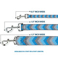 Load image into Gallery viewer, Dog Leash - Chevron Weave Grays/Blues
