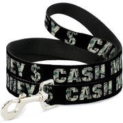 Dog Leash - CASH MONEY $ Black/Dollars