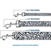Dog Leash - Cheebra White/Black