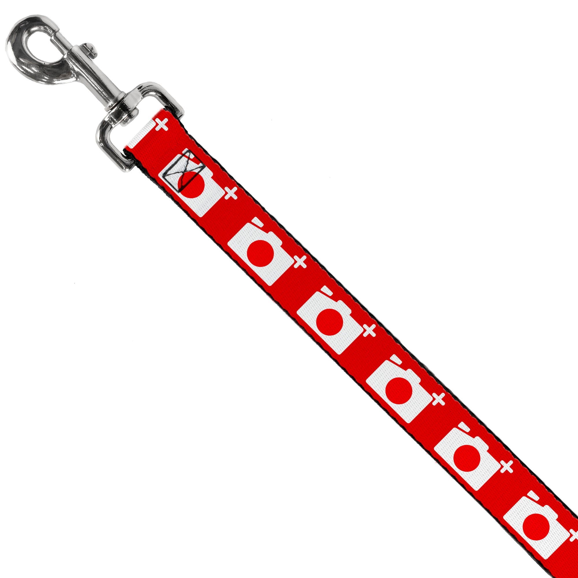 Dog Leash - Camera Red/White