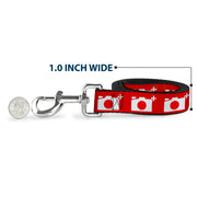 Dog Leash - Camera Red/White