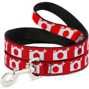 Dog Leash - Camera Red/White