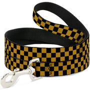 Dog Leash - Checker Black/Gold