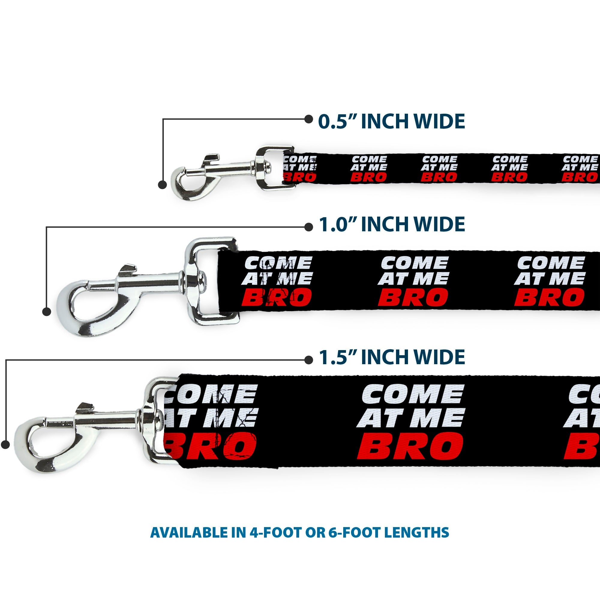 Dog Leash - COME-AT ME-BRO Black/White/Red