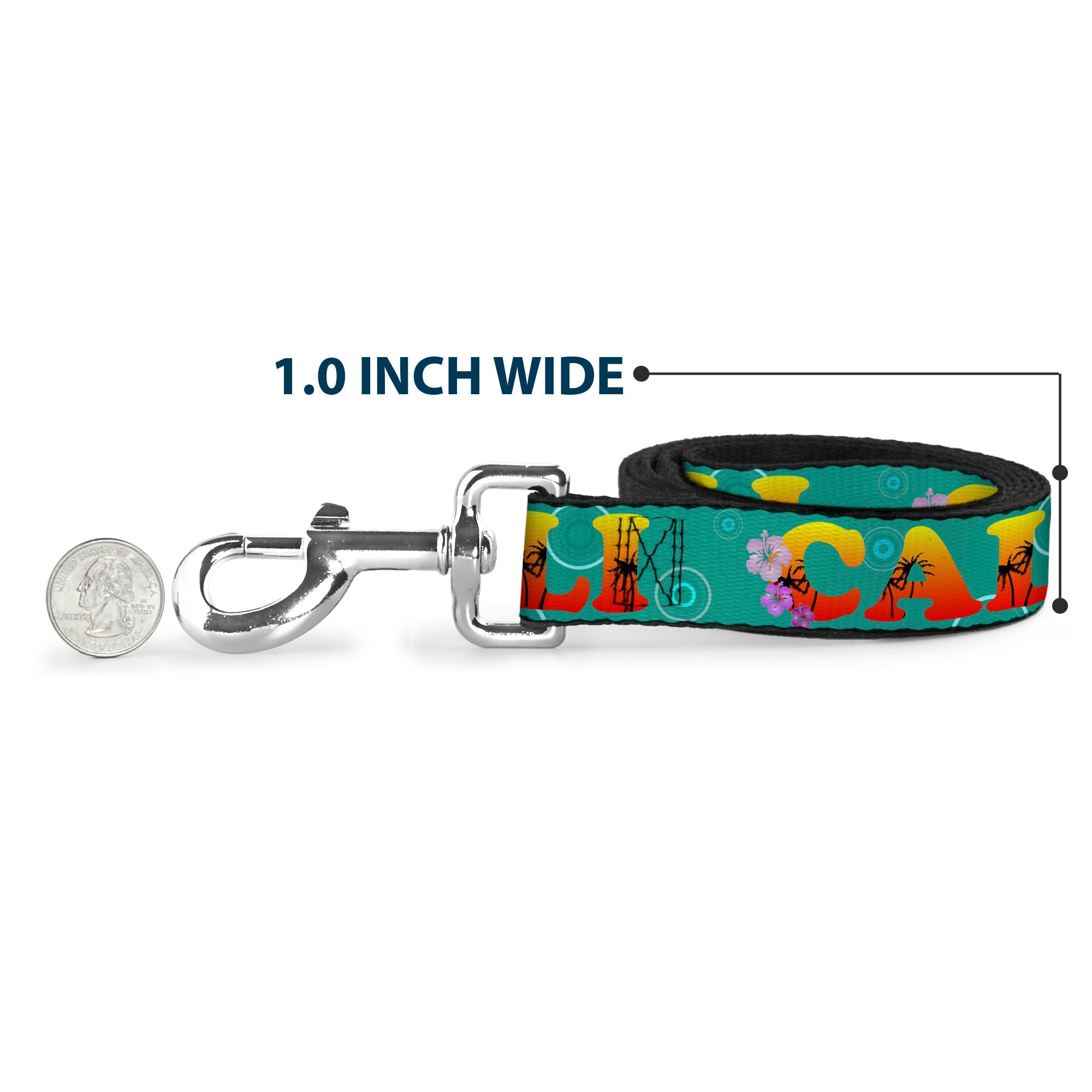 Dog Leash - CALI Tropical Aqua/Multi Color