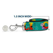 Dog Leash - CALI Tropical Aqua/Multi Color