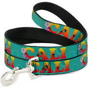 Dog Leash - CALI Tropical Aqua/Multi Color