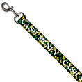 Load image into Gallery viewer, Dog Leash - CASH MONEY w/$$$ Black/White/Yellow/Green
