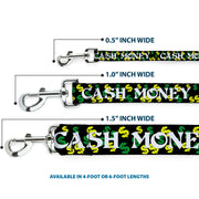 Dog Leash - CASH MONEY w/$$$ Black/White/Yellow/Green