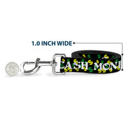 Dog Leash - CASH MONEY w/$$$ Black/White/Yellow/Green