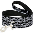 Load image into Gallery viewer, Dog Leash - Cartoon Sugar Skulls Stacked Black/White
