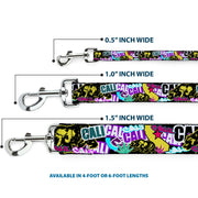 Dog Leash - Cali Bear/CALI Graffiti/Pot Leaves Black/Multi Color