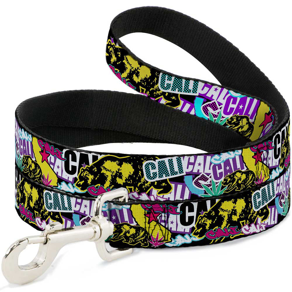 Dog Leash - Cali Bear/CALI Graffiti/Pot Leaves Black/Multi Color