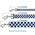 Load image into Gallery viewer, Dog Leash - Checker Sapphire Blue/White

