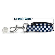 Dog Leash - Checker Sapphire Blue/White