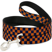 Dog Leash - Checker Orange/Dark Blue