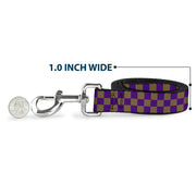 Dog Leash - Checker Purple/Gold