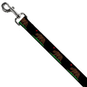 Dog Leash - California Flag Bear Black
