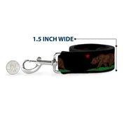 Dog Leash - California Flag Bear Black