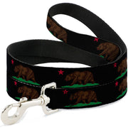 Dog Leash - California Flag Bear Black