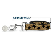 Dog Leash - Cheetah/Stars Tan/Black