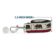 Dog Leash - California Flag Bear Weathered White