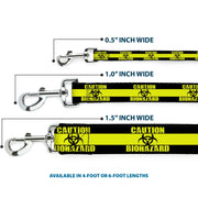 Dog Leash - CAUTION BIOHAZARD Black/Yellow