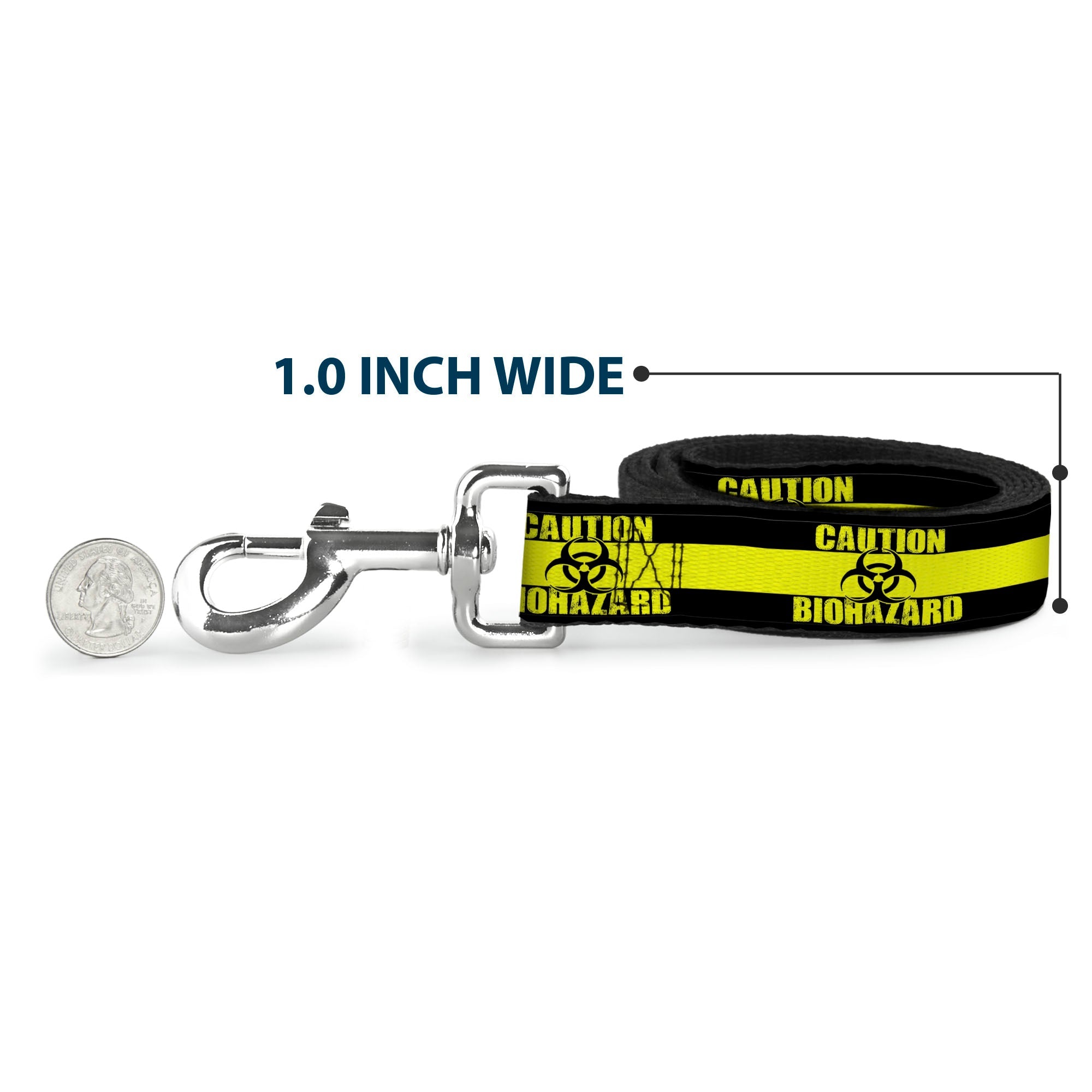 Dog Leash - CAUTION BIOHAZARD Black/Yellow