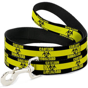 Dog Leash - CAUTION BIOHAZARD Black/Yellow