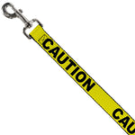 Dog Leash - CAUTION Yellow/Black