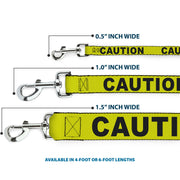 Dog Leash - CAUTION Yellow/Black