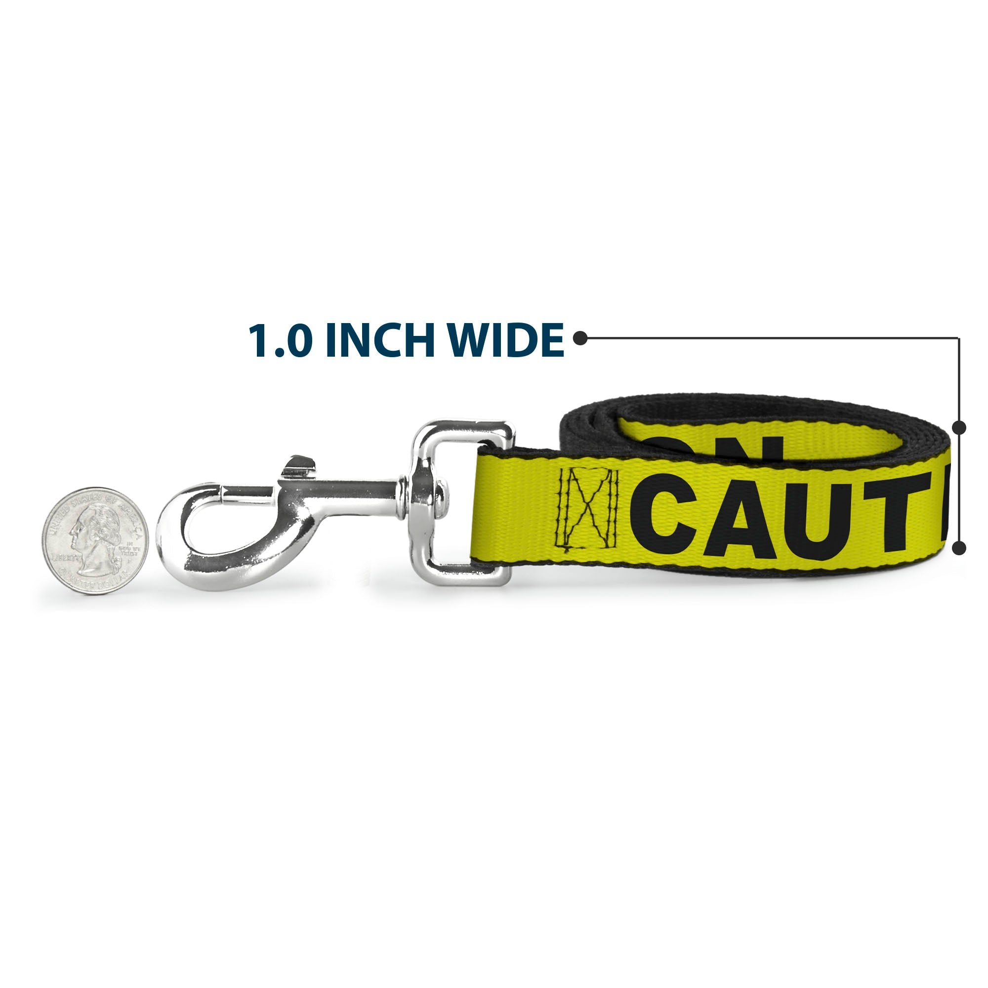 Dog Leash - CAUTION Yellow/Black