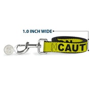 Dog Leash - CAUTION Yellow/Black
