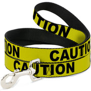 Dog Leash - CAUTION Yellow/Black